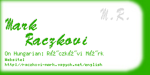 mark raczkovi business card